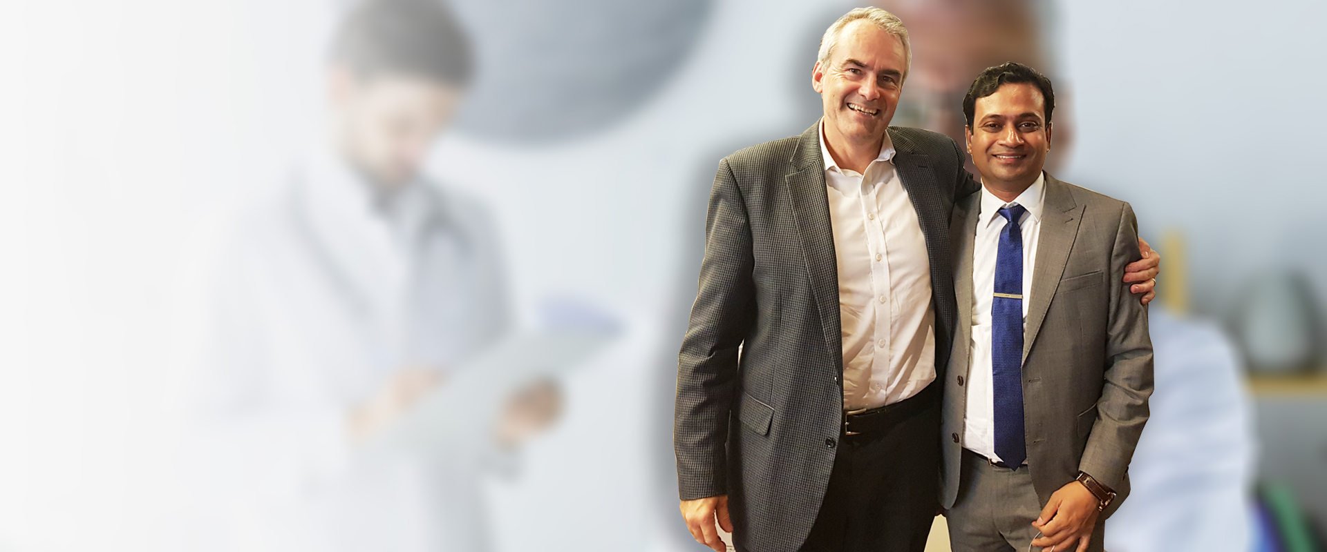 Two neurologists expert standing next to each other